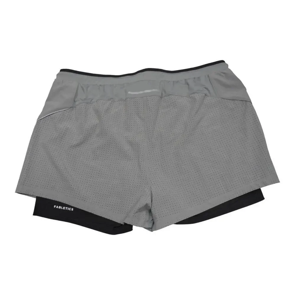 Fabletics Fundamental Short II Lined 5” Men’s XXL Gray Black EUC